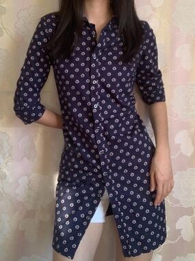 Tommy Hilfiger Navy belted Button down shirt dress